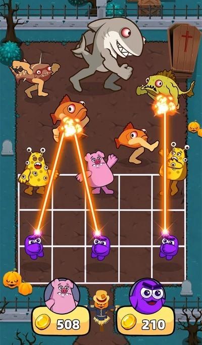 怪鱼合并战争游戏(the fish vs grimaze)下载,怪鱼合并战争,防御游戏,合成游戏